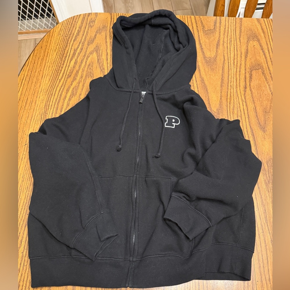 PINK VICTORIA’S SECRET IVY FLEECE CAMPUS FULL-ZIP HOODIE - Picture 4 of 5